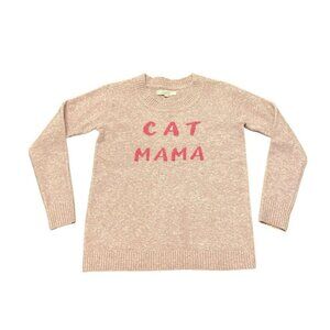 Loft Crew Neck Sweater XS‎ Cat Mama Pink Pullover Top